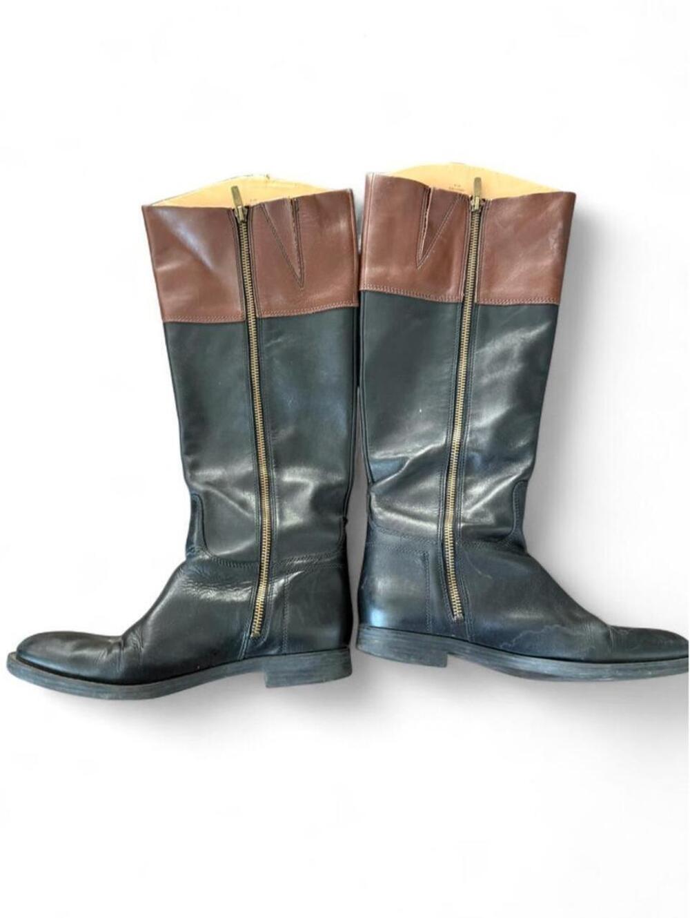 Colorblock Leather Riding Boots Size 8.5M - Picture 2 of 5